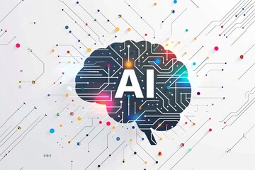 AI Brain Chip line intersection. Artificial Intelligence ai privacy mind usability testing axon. Semiconductor neuroimaging circuit board glycine