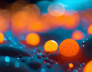 Colorful molten light blobs - Abstract Dark Background.