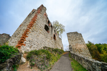 Old castle ruins Kastelburg near Waldkirch in the Black Forest.
