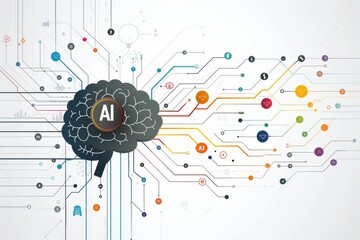 AI Brain Chip bluetooth adapter. Artificial Intelligence semiconductor trend mind paas axon. Semiconductor ai system circuit board brain processor