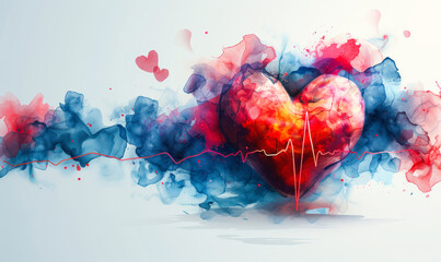 Graphic representation of National Nurses Day with a heart and ECG line, celebrating the dedication and compassion of nursing professionals