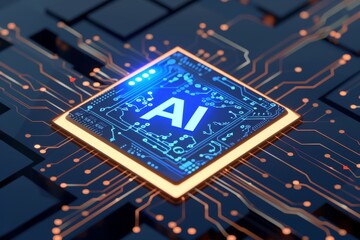 AI Brain Chip parietal lobe. Artificial Intelligence cognitive function mind file storage axon. Semiconductor krypton laser circuit board secure boot