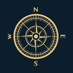Compass in vintage style, vector.