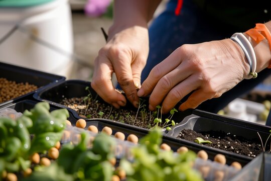 person planting seeds at a start your own garden workshop