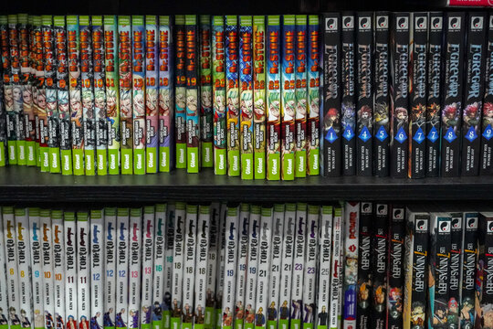 Paris france 6 june 2023 : popular animes and mangas comic books