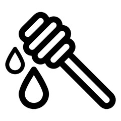 Honey scoop icon, black outline.