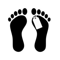 vector corpse leg icon with tag with simple design.human corpse icon