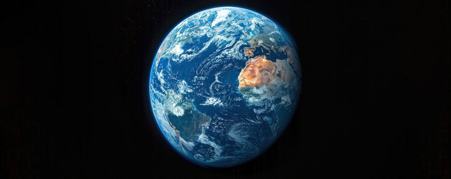 The Earth from space half illuminated half in shadow showcasing the delicate balance between nature and human activity