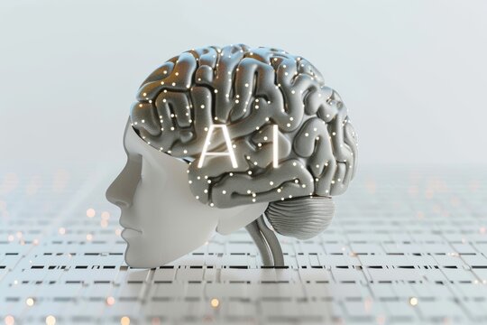 AI Brain Chip hybrid cloud. Artificial Intelligence brain machine interface mind axon pathfinding axon. Semiconductor simd processor circuit board mimd