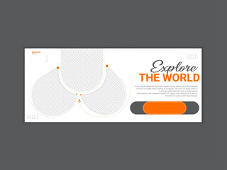 Explore the world travel social media web banner design template.