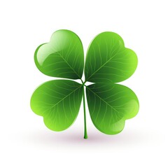 four leaf clover isolated on white background, vector art, icon