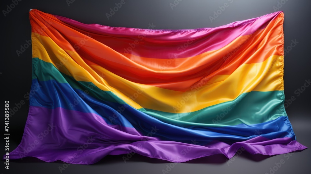 Wall mural rainbow flag on gray background