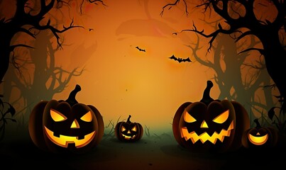 HAppy Halloween pumpkin pattern ai generated 
