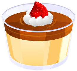 Maple Syrup Pudding with Strawberry Topping 