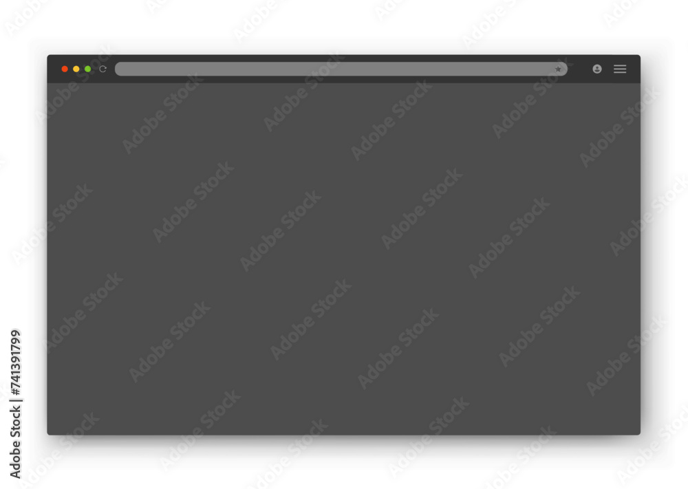 Poster the design of the web browser window in gray on a white background. vector frame of a website templa