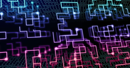 Image of data processing over circuit board