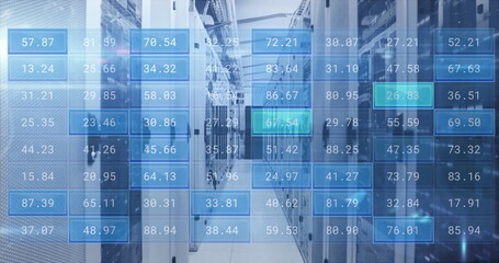 Image of financial data processing over computer servers