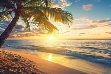 Deurstickers Bestemmingen Nice sunset on a paradise beach