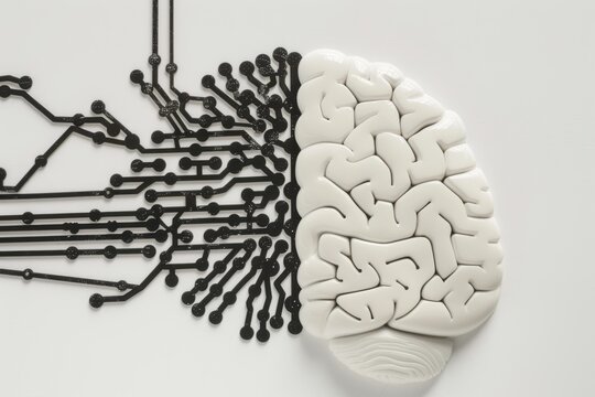 AI Brain Chip semiconductor chip. Artificial Intelligence cmp mind tumor metastasis axon. Semiconductor neurological diagnosis circuit board future vision