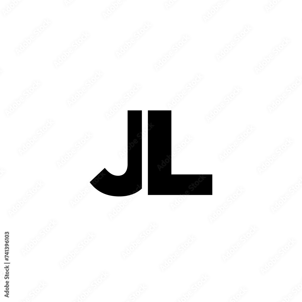 Fototapete letter j and l, jl logo design template. minimal monogram initial based logotype.
