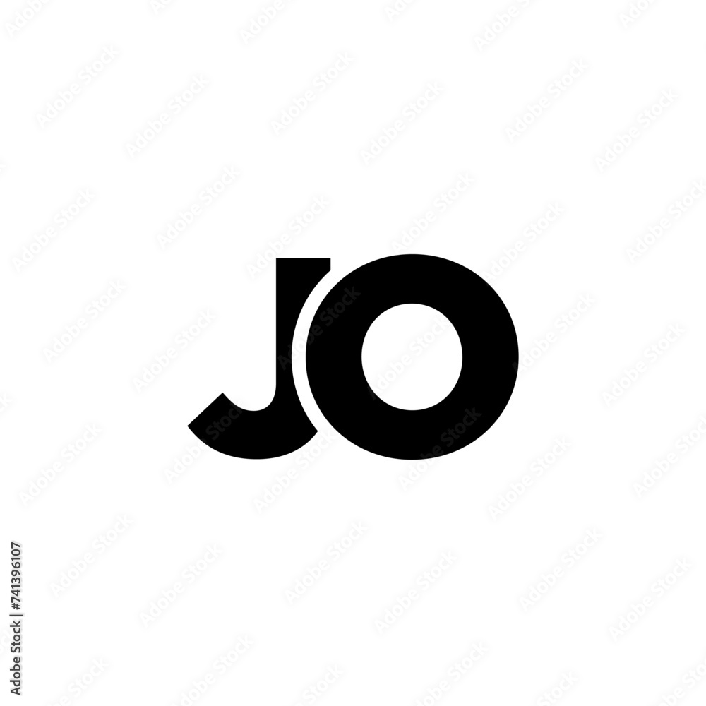 Fototapete letter j and o, jo logo design template. minimal monogram initial based logotype.