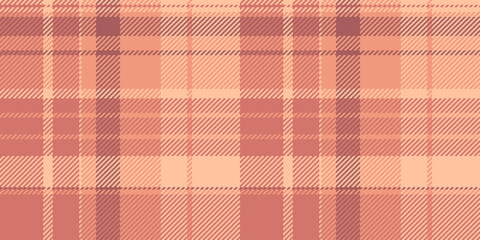 Structure tartan texture textile, vertical vector fabric pattern. Amazing seamless background check plaid in red and orange colors.