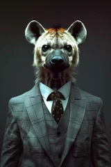 Schilderijen op glas A hyena in a suit © Zedx