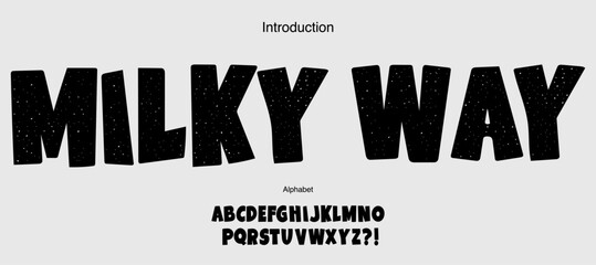 Bold textured vector font. Uppercase vector