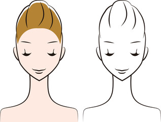 若い女性の線画