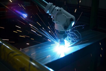 laserguided robot accurately spot welding under bright light