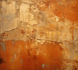An old wall with peeling paint and peeling paint. Generative AI.