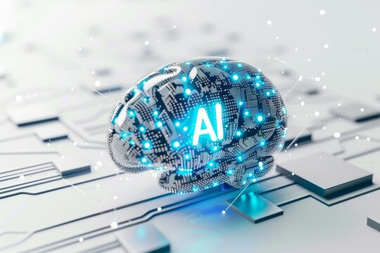 AI Brain Chip inferior parietal lobule. Artificial Intelligence brain health mind print server axon. Semiconductor memory bias circuit board nanotechnology