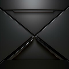 Black background with a triangle shape. Generative AI.