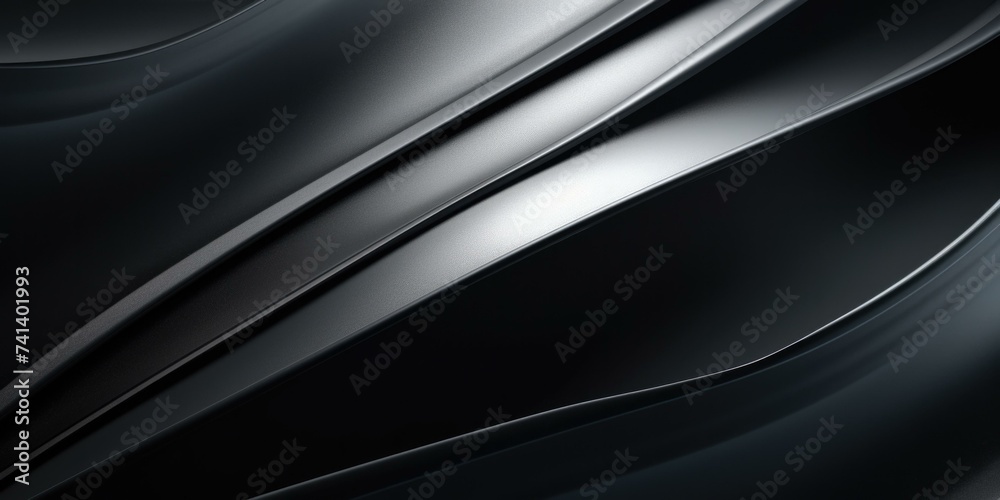 Wall mural black and white abstract background with curved lines. generative ai.