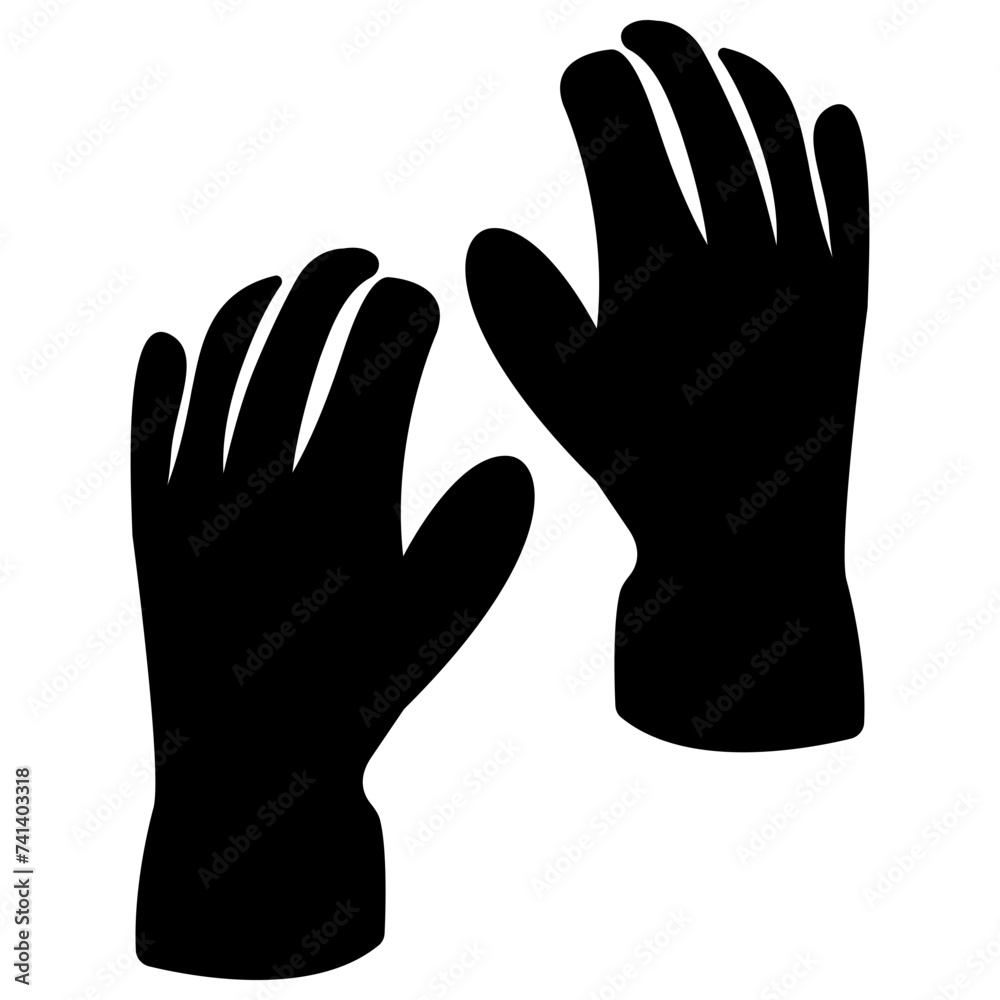 Sticker Solid icon design of hand gloves 