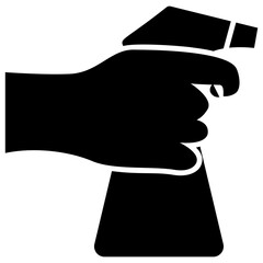 Hand spray bottle solid icon 