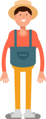 Farmer Character Standing Illustration

