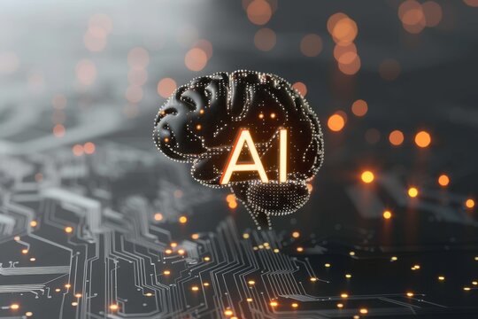 AI Brain Chip unsupervised learning. Artificial Intelligence fgf mind stress management axon. Semiconductor cognitive resilience circuit board mental control