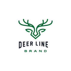 abstract elegant deer head icon logo vector design, modern logo pictogram design of abstract outline reindeer or buck with stag
