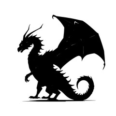 black and white dragon.