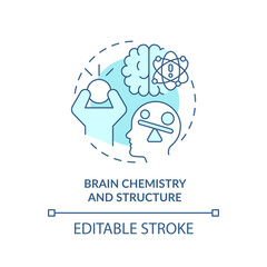 Brain chemistry and structure soft blue concept icon. Nervous system. Round shape line illustration. Abstract idea. Graphic design. Easy to use in infographic, presentation, brochure, booklet