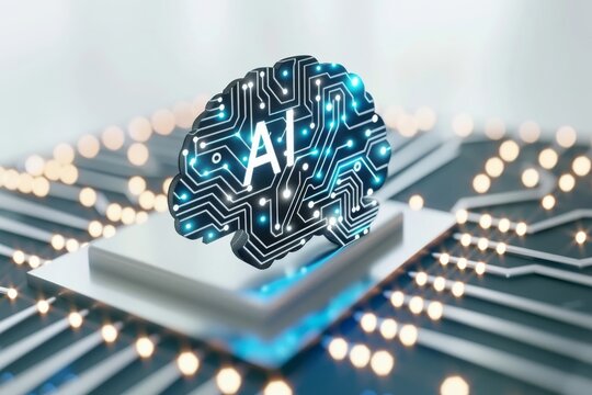 AI Brain Chip meningioma. Artificial Intelligence floating point unit mind robos axon. Semiconductor semiconductor materials circuit board document management