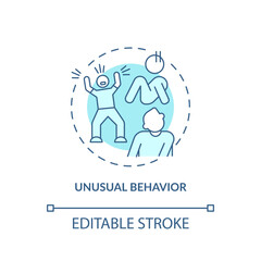Unusual, abnormal behaviour soft blue concept icon. Social issues. Round shape line illustration. Abstract idea. Graphic design. Easy to use in infographic, presentation, brochure, booklet