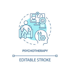Psychotherapy soft blue concept icon. Mental therapy consultation. Round shape line illustration. Abstract idea. Graphic design. Easy to use in infographic, presentation, brochure, booklet