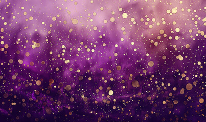 Purple paint with gold glitter texture on canvas, brush strokes painting wallpaper, close up macro view, copy space	