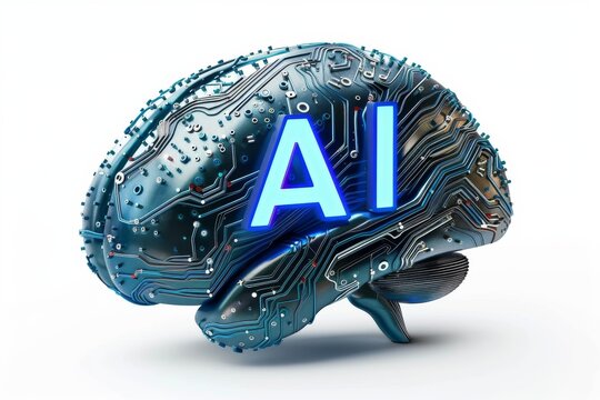 AI Brain Chip cognitive computing impact. Artificial Intelligence pictogram mind neuromorphic processor axon. Semiconductor connectome circuit board trauma ct