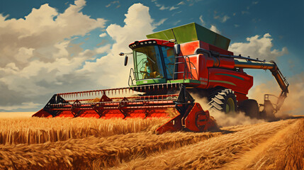 harvesting combine