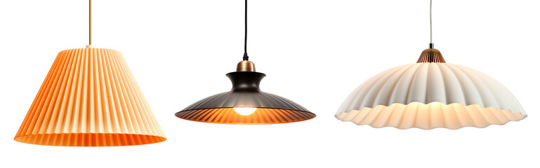 Set of pendant ceiling lamp shades, cut out