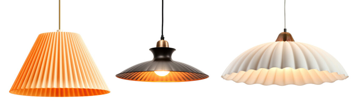 Set of pendant ceiling lamp shades, cut out