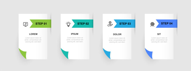 Modern template infographic with 4 step layout suitable for web presentation and business information